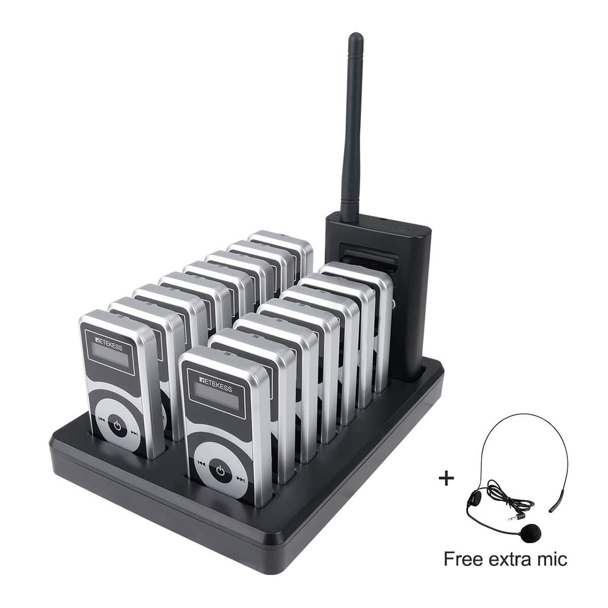 Retekess T130P T131P Sistemi Radio Guide per Guide Turistiche e Tour con Custodia di Ricarica da 32 Slot