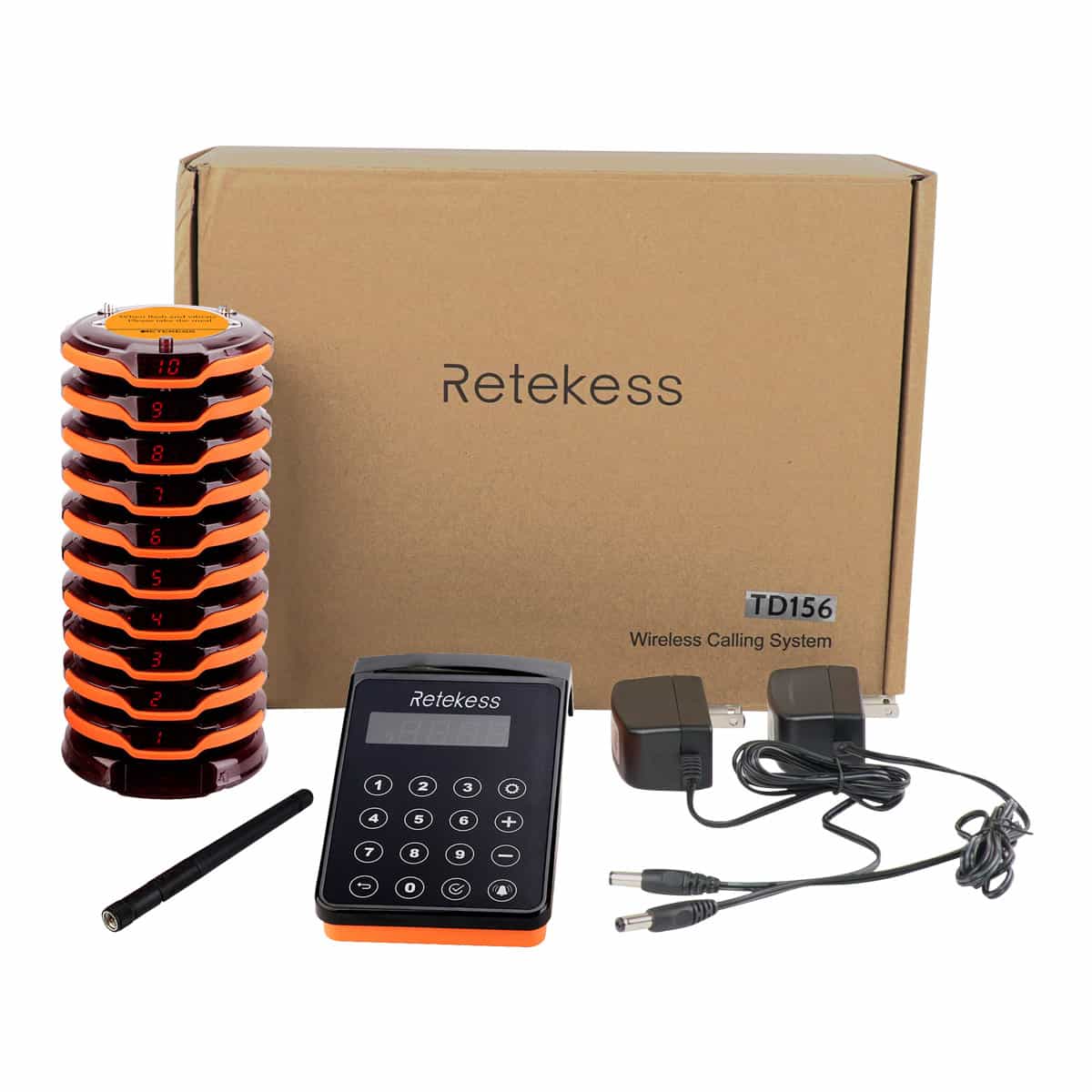 Retekess TD156 Sistema Cercapersone Coaster IPX6 Impermeabile e a Lungo Raggio da 800 m per Ristoranti, Club, Bar, Resort, Catering, intrattenimento clienti