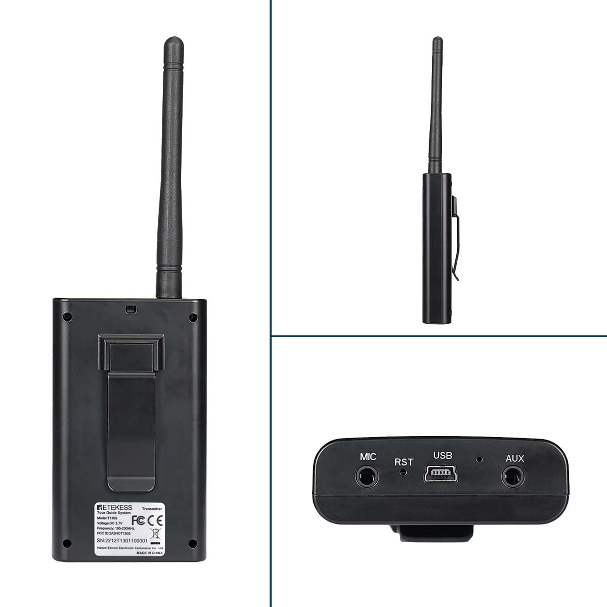 Retekess T130S T131S Radio Guida con Custodia, Adatto a Vari Scenari di Comunicazione Wireless come Viaggi e Visite in Fabbrica