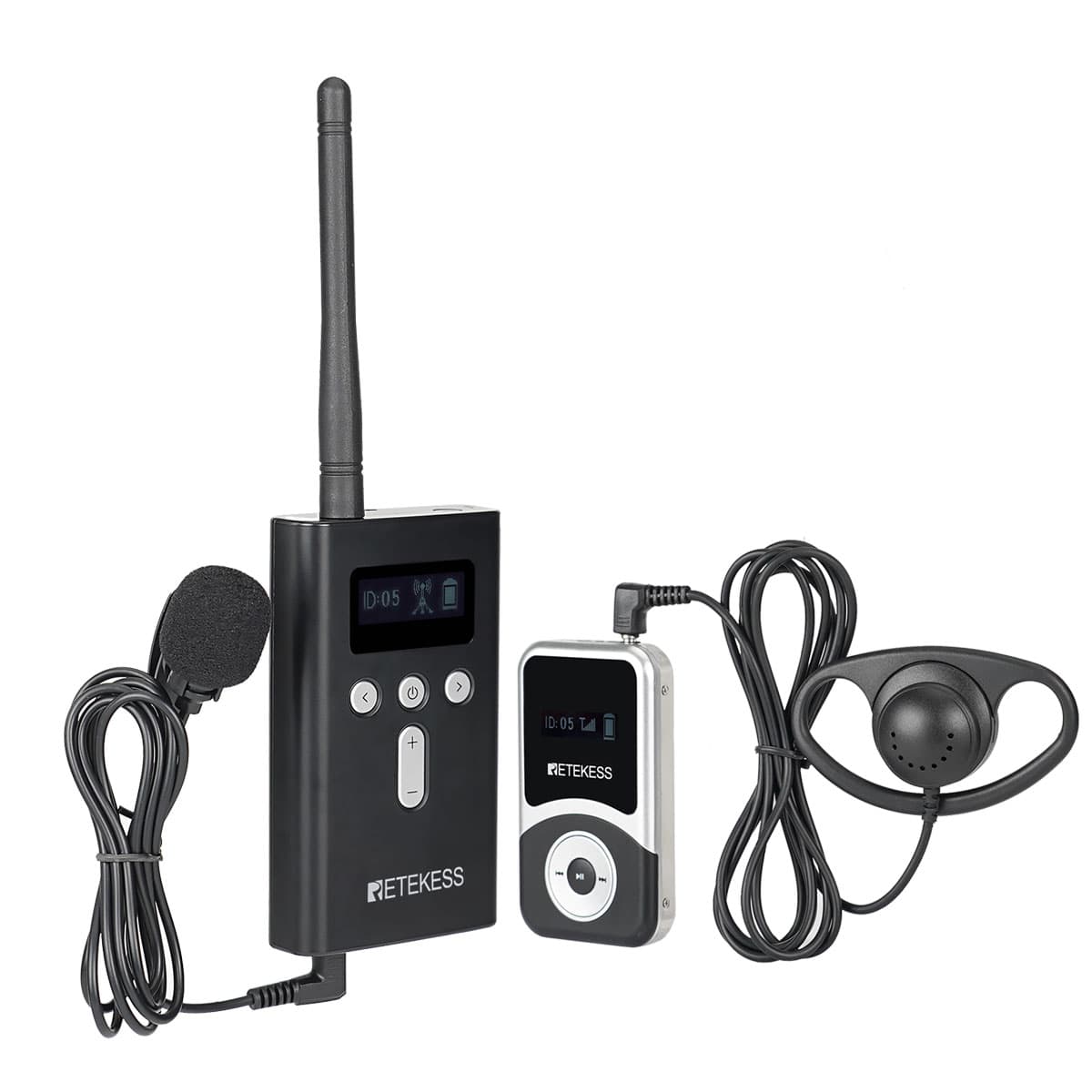 Retekess T130S T131S Radio Guida con Custodia, Adatto a Vari Scenari di Comunicazione Wireless come Viaggi e Visite in Fabbrica