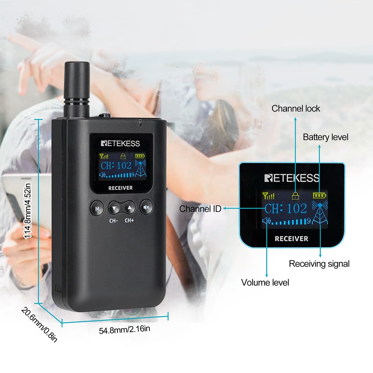 microfono-e-cuffie-per-guida-turistica-retekess-tt125-dimensioni