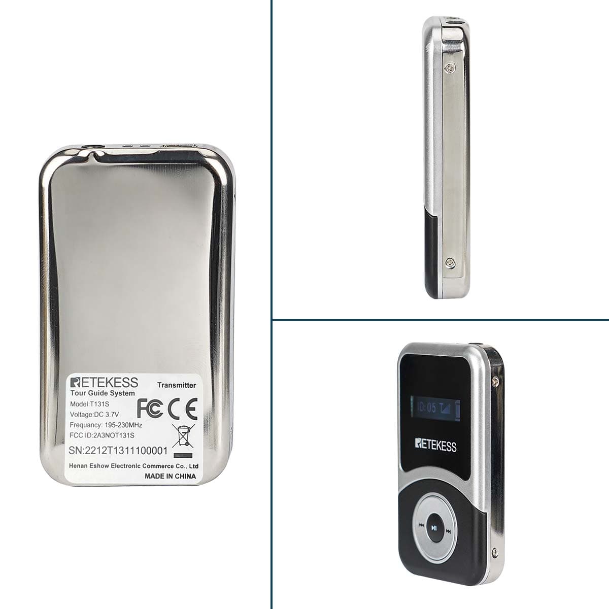 Retekess T130S T131S Radio Guida con Custodia, Adatto a Vari Scenari di Comunicazione Wireless come Viaggi e Visite in Fabbrica