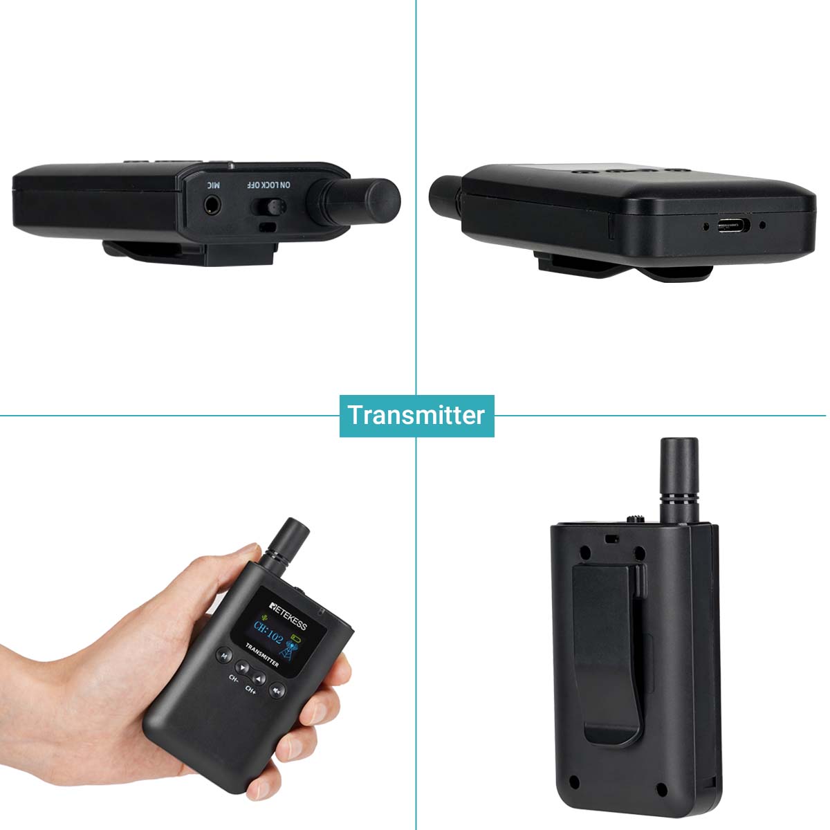 Retekess TT125 Whisper per Guide Turistiche Batteria a Lunga Durata con Custodia di Ricarica a 32 slot