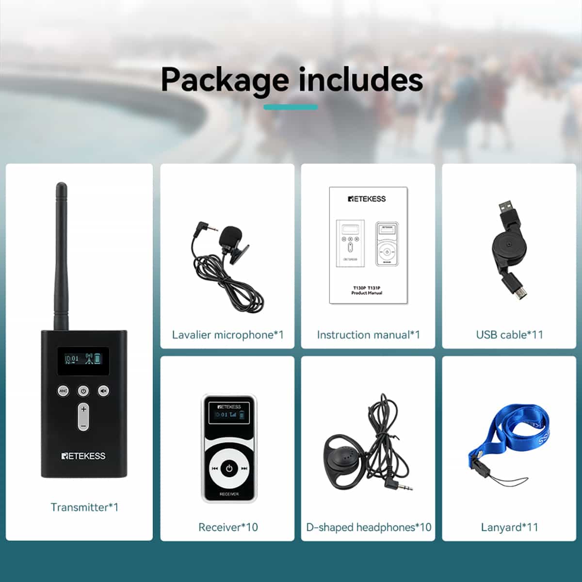 Retekess T130P T131P Sistemi Audio per Visite Guidate Ultimo Aggiornamento Della Serie T130