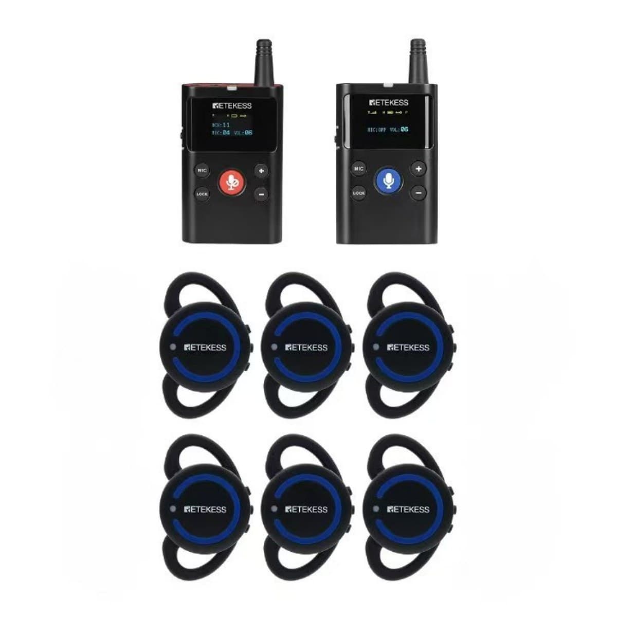 Retekess TT126 TT126R Cuffia Doppia Comunicazione Wireless per Guida Turistica, Adatta per Visite in Fabbrica, Tour di Gruppo, Formazione, Scuole, Conferenze
