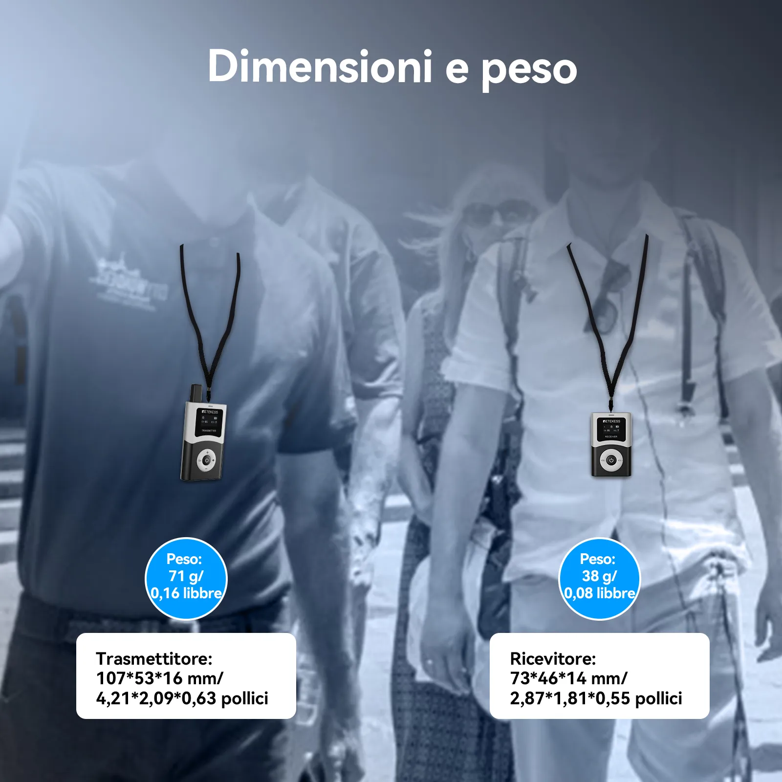 Retekes T130U Sistema di Guida Turistica UHF, Trasmissione del Segnale Migliorata, Qualità del Suono Chiara e Assenza di Rumore, Adatto per il Turismo e le Visite in Fabbrica