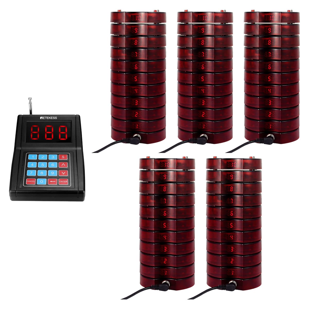 Retekess TD165 SU 668 Sistema di Chiamata Wireless per Ristoranti Aggiungi fino a 999 Cercapersone