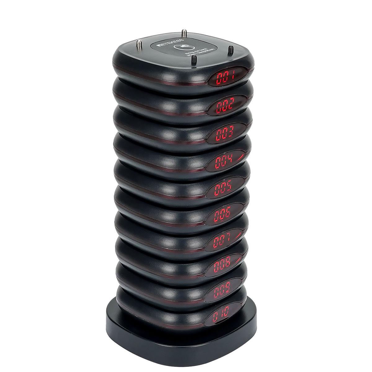 Retekess TD161 Sistema Cercapersone per Ristoranti Tastiera Trasmettitore Versione nera con Batteria di Backup, Staffa Anticaduta