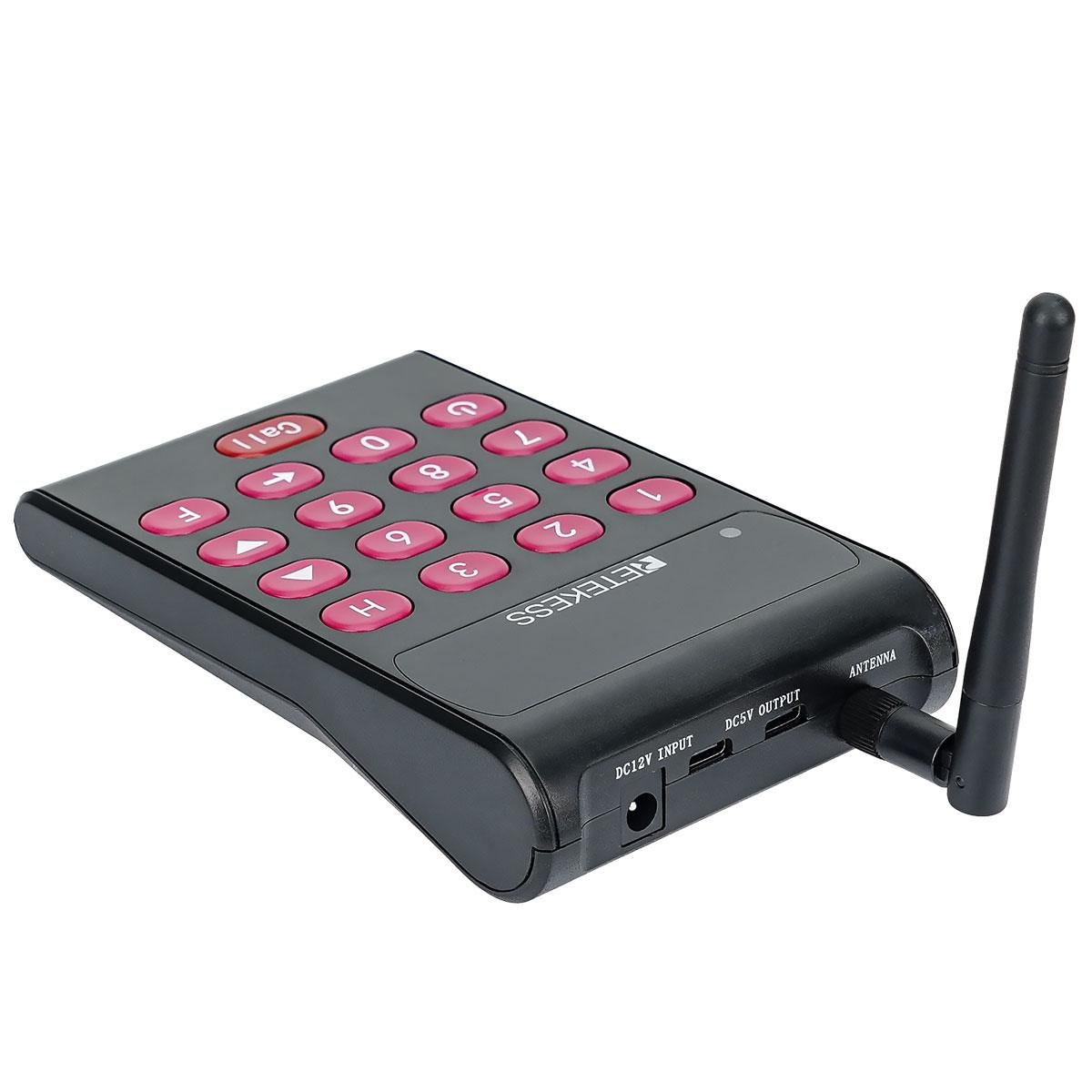 Retekess TD161 Sistema Cercapersone per Ristoranti Tastiera Trasmettitore Versione nera con Batteria di Backup, Staffa Anticaduta