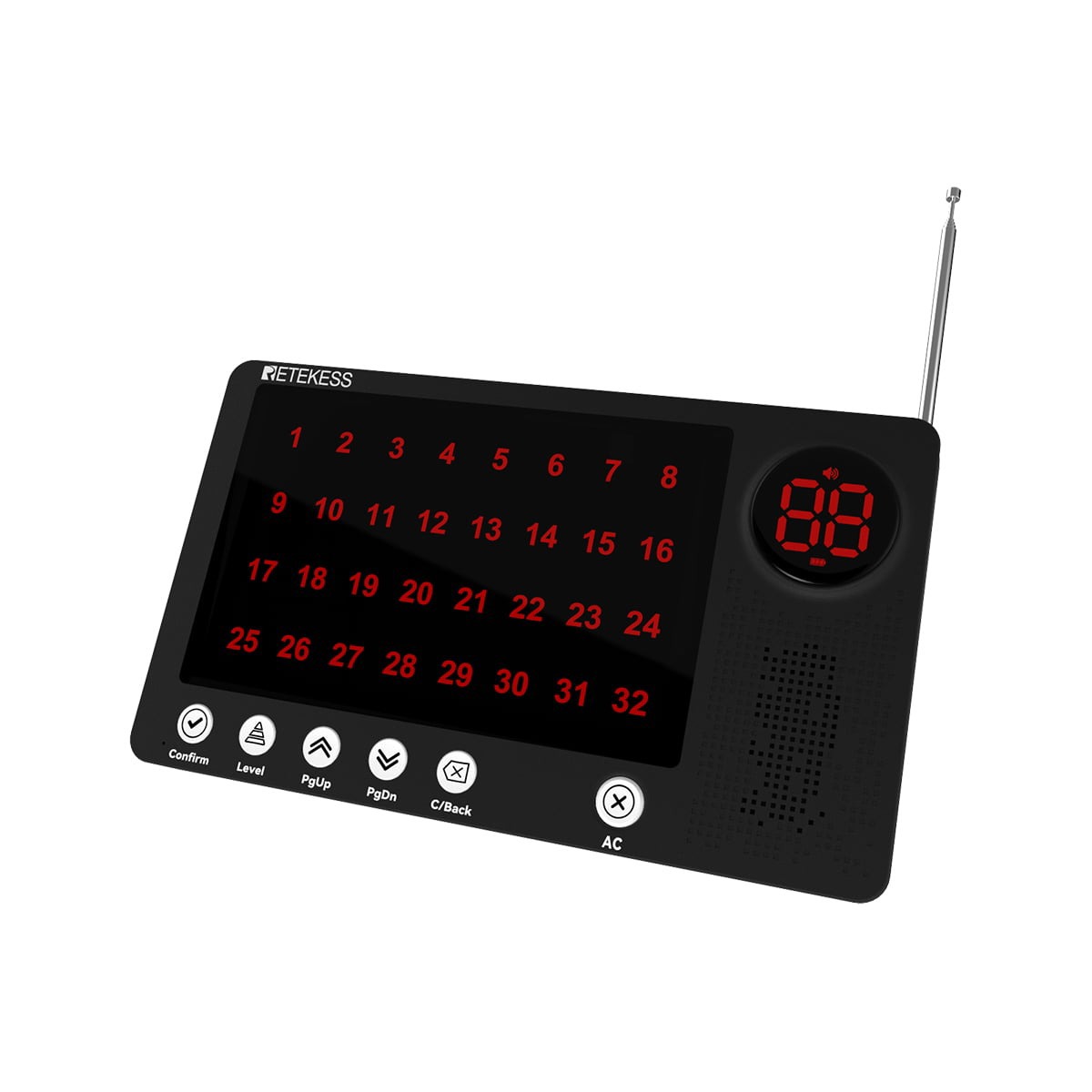 Sistema di Chiamata Ospedaliera Retekess TH107 Ricevitore Host con Pulsante di Chiamata a Due Tasti Impermeabile IP67 TH008 per Ospedale, Clinica, Casa di Cura