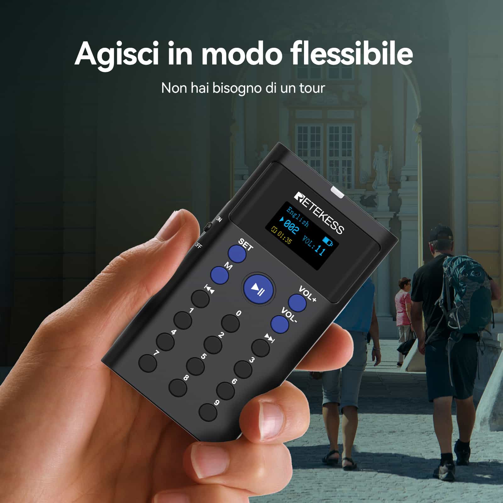 Retekess TT128B Dispositivo audioguida per Musei, Attrazioni Turistiche Storiche e Fabbriche