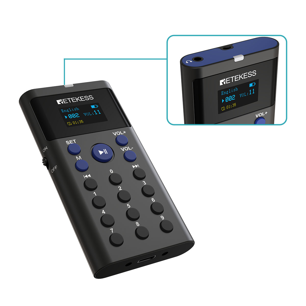Retekess TT128B Dispositivo audioguida per Musei, Attrazioni Turistiche Storiche e Fabbriche