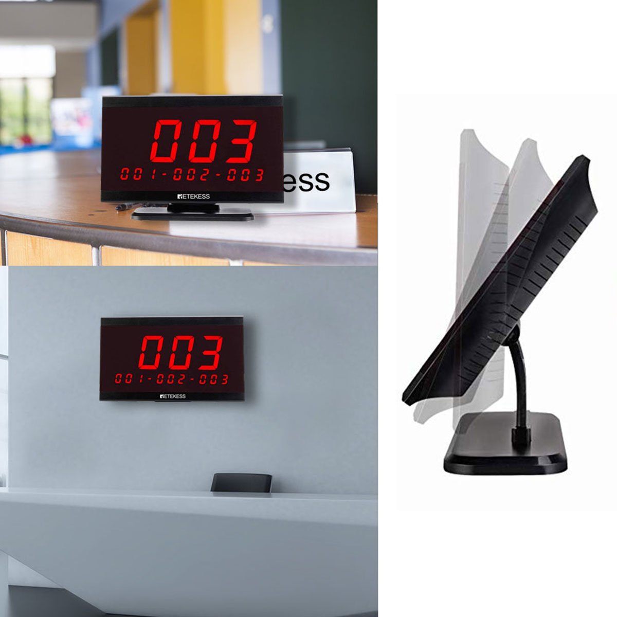 Sistema di Chiamata al Tavolo del Ristorante Retekess TD105 Ricevitore Display Pulsante di Chiamata T117 per F&B, Hotel