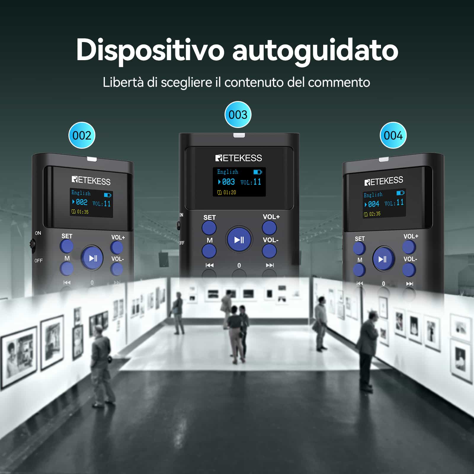 Retekess TT128B Dispositivo audioguida per Musei, Attrazioni Turistiche Storiche e Fabbriche