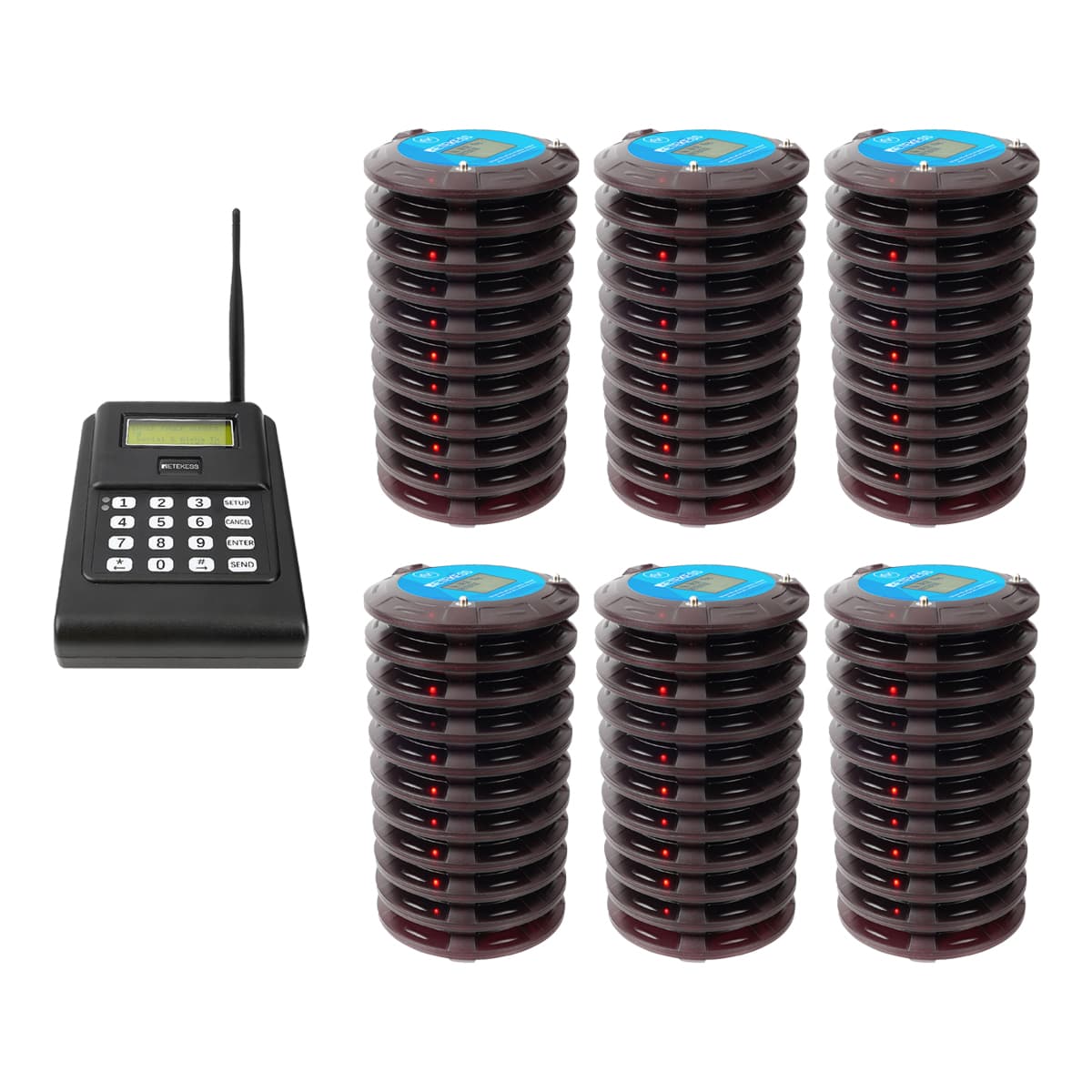 Retekess TD166 Sistema di paging a lungo raggio con cercapersone alfanumerico per produzione e magazzini