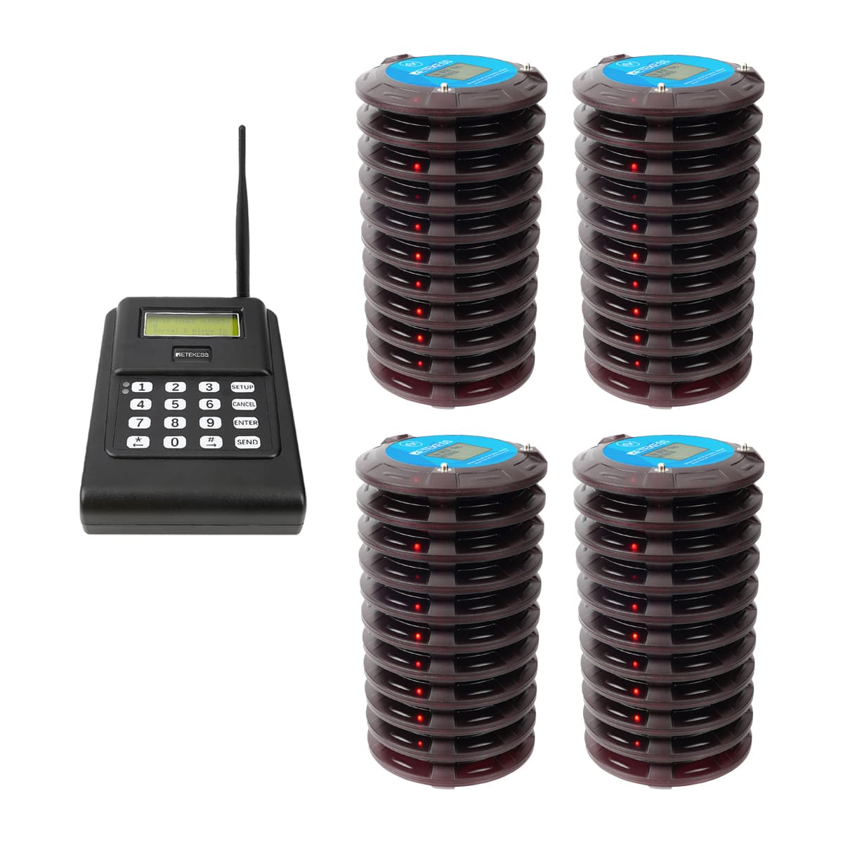 Retekess TD166 Sistema di paging a lungo raggio con cercapersone alfanumerico per produzione e magazzini