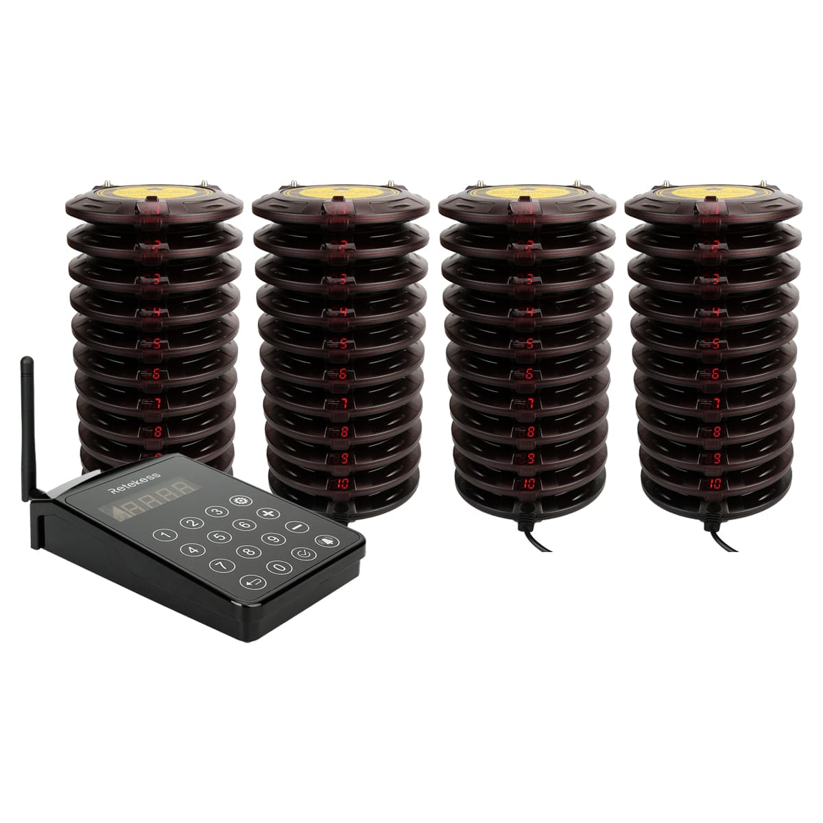 Retekess TD103 Sistema Cercapersone Coaster a Lungo Raggio Allarme Fuori Portata 1000 m per Ristoranti, Ospedali, Magazzini