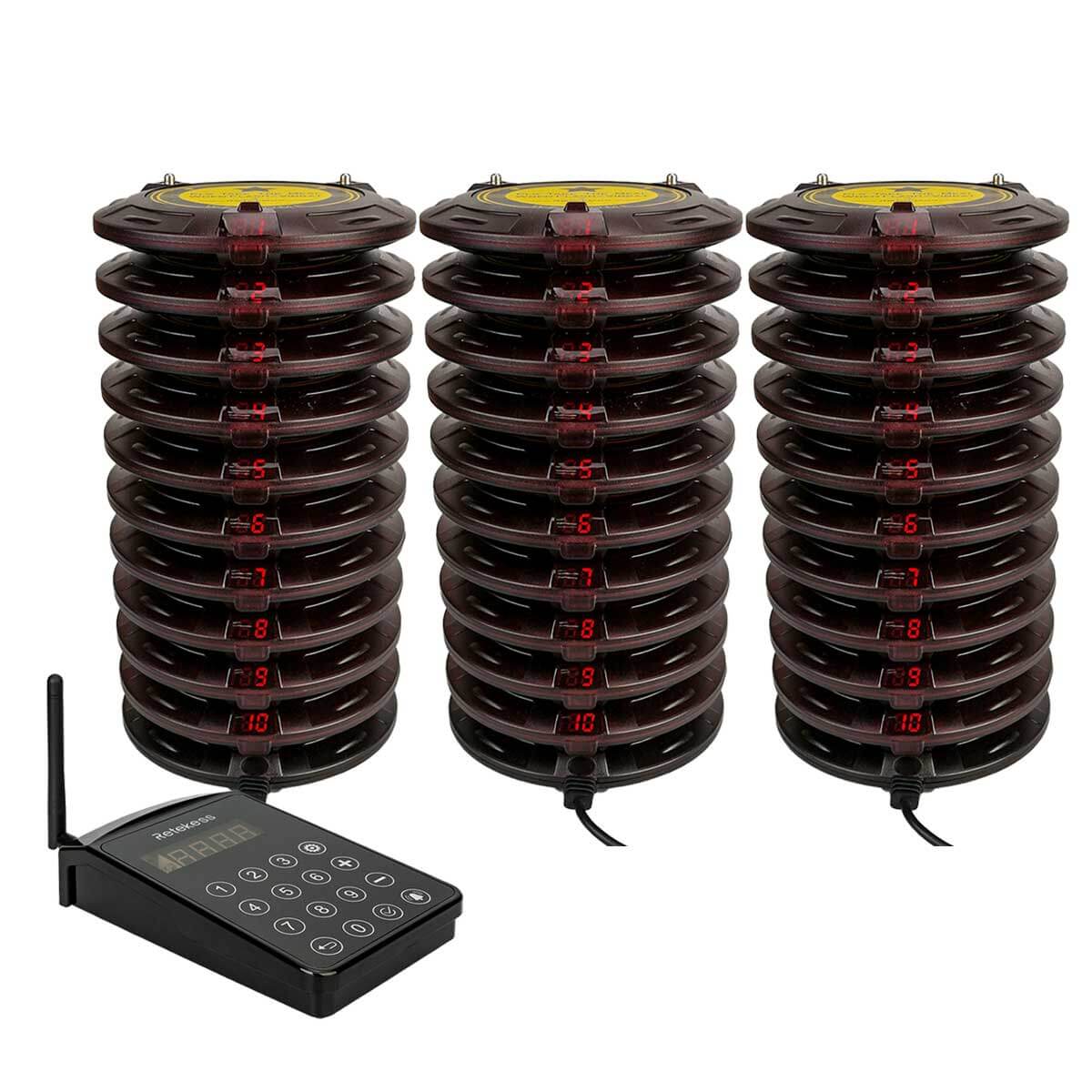 Retekess TD103 Sistema Cercapersone Coaster a Lungo Raggio Allarme Fuori Portata 1000 m per Ristoranti, Ospedali, Magazzini