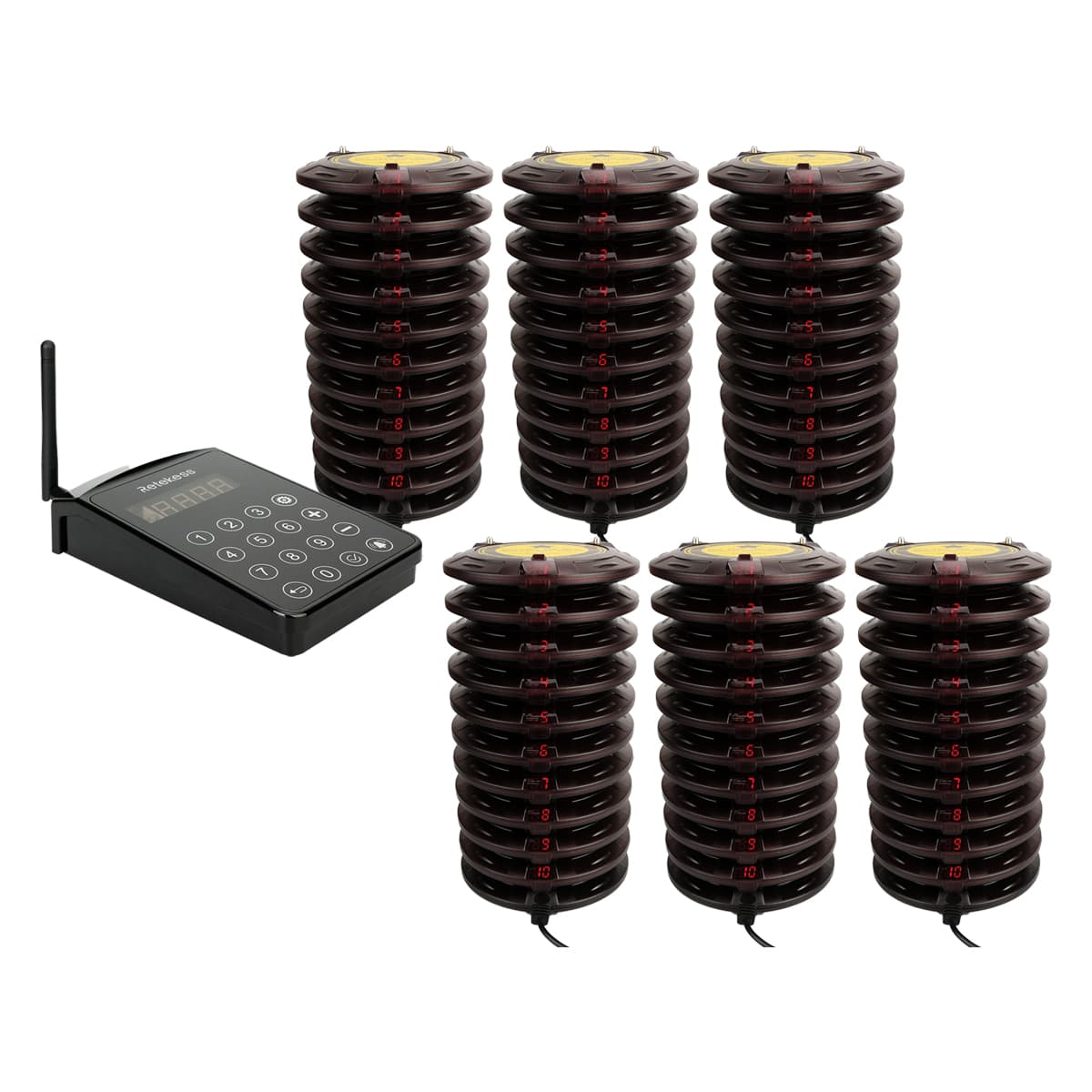 Retekess TD103 Sistema Cercapersone Coaster a Lungo Raggio Allarme Fuori Portata 1000 m per Ristoranti, Ospedali, Magazzini