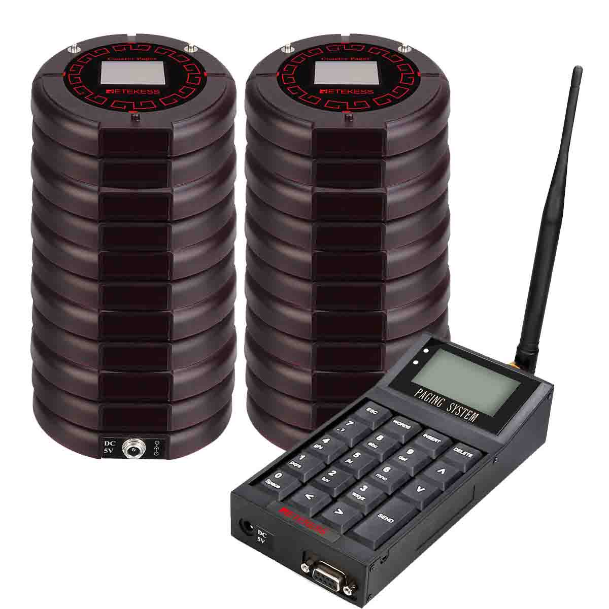 Retekess TD159 cercapersone alfanumerico rELong Range 1000M con 10 cercapersone per camionisti, food plaza, cliniche