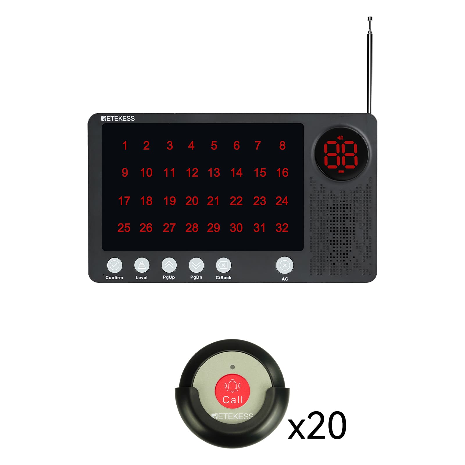 Retekess TH107-TH009 Sistema cercapersone per operatori sanitari per ospedali, cliniche, postazioni infermieristiche, postazioni infermieristiche, case di cura