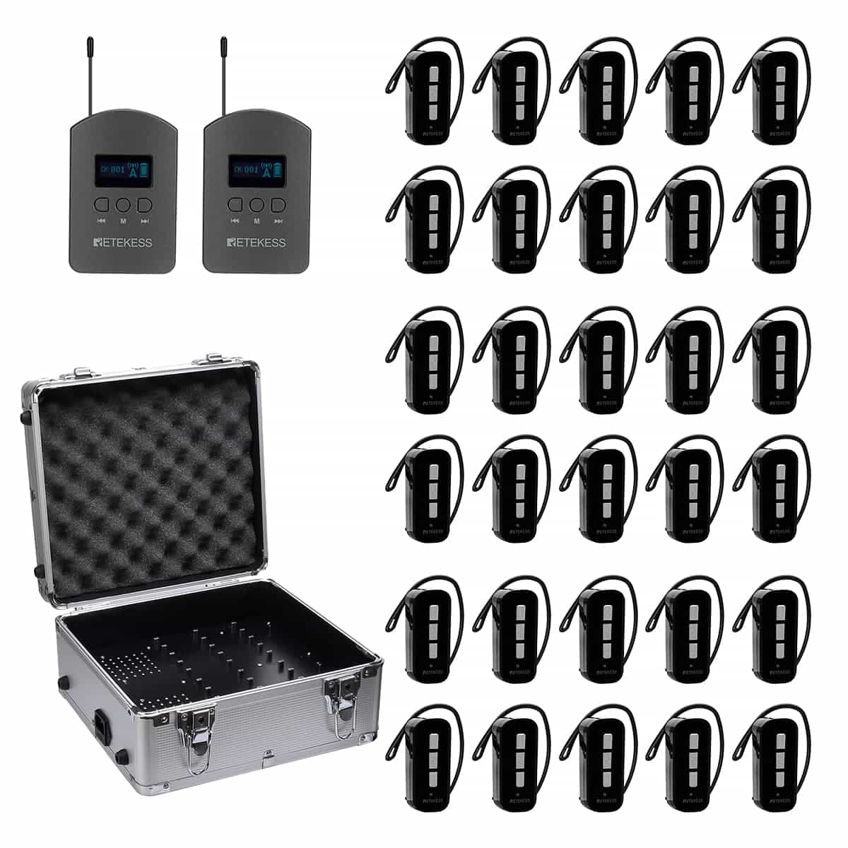 Retekess TT112 TT111 Radio Guida Turistica con Custodia di Ricarica a 32 Porte