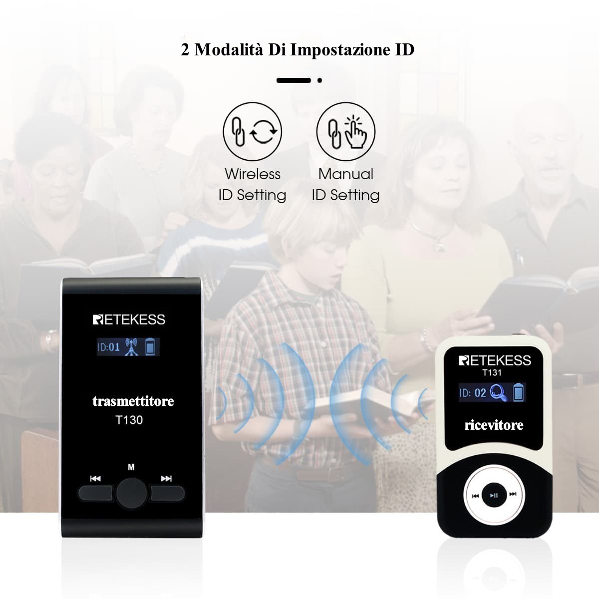 Ricevitore per guida turistica Retekess T131 per Attrezzatura di Interpretazione Simultanea Crystal Sound T130