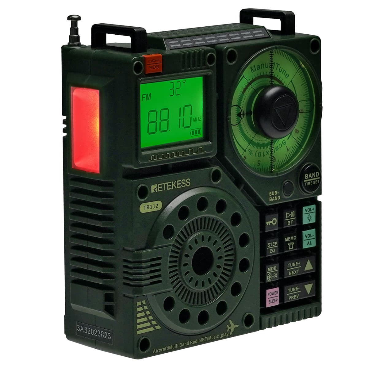 Retekess TR112 AIR, FM, MW, SW, VHF e WB DSP Radio Amatoriale Multibanda con Display Digitale