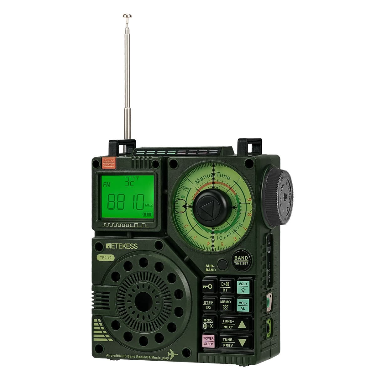 Retekess TR112 AIR, FM, MW, SW, VHF e WB DSP Radio Amatoriale Multibanda con Display Digitale