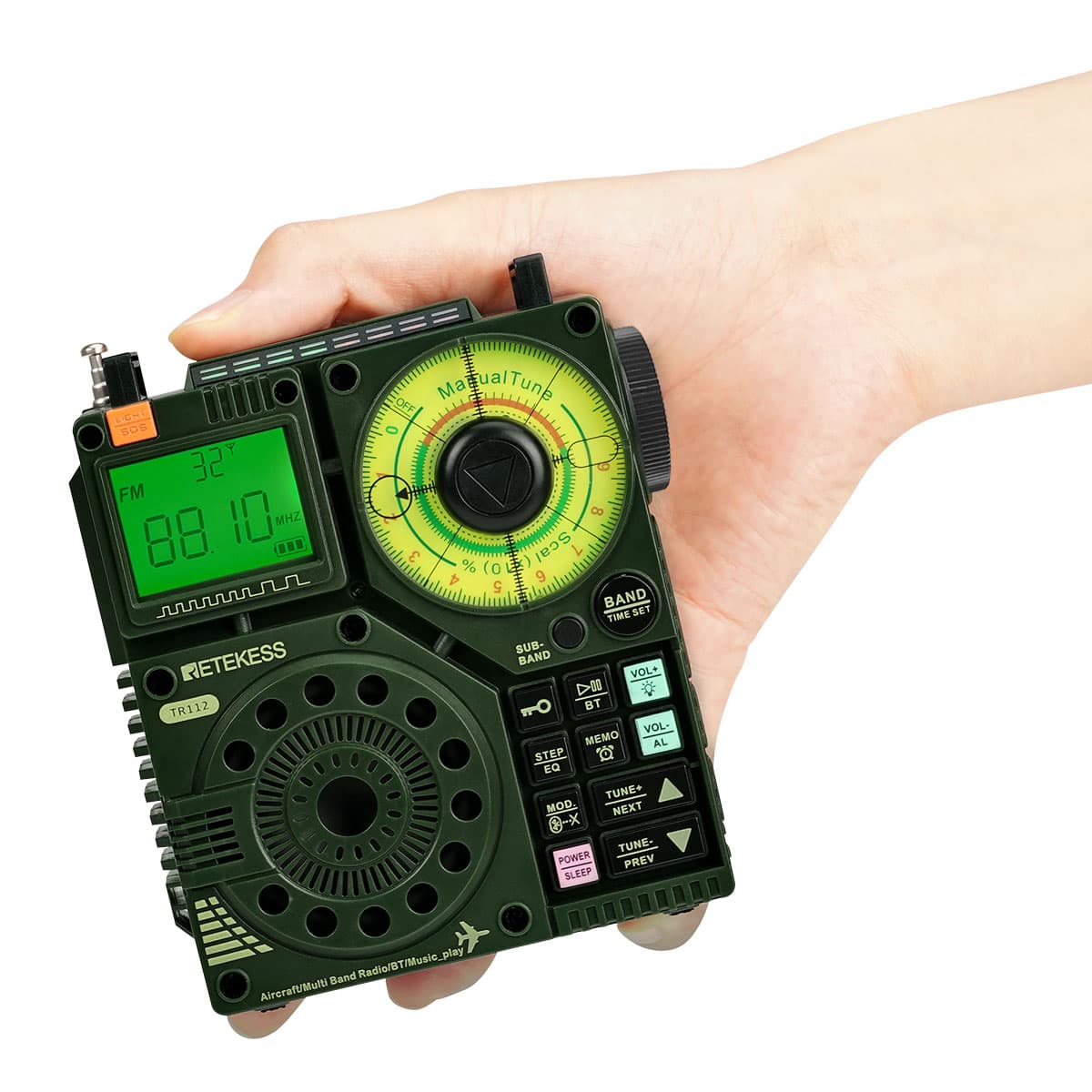 Retekess TR112 AIR, FM, MW, SW, VHF e WB DSP Radio Amatoriale Multibanda con Display Digitale