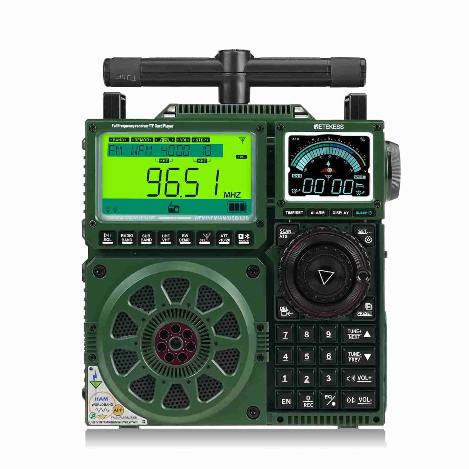 Retekess TR113 Supporta FM/AM/SW/VHF/UHF/LW/CB/WB/AIR, Muto Coordinato, Radio Amatoriale a Banda Intera