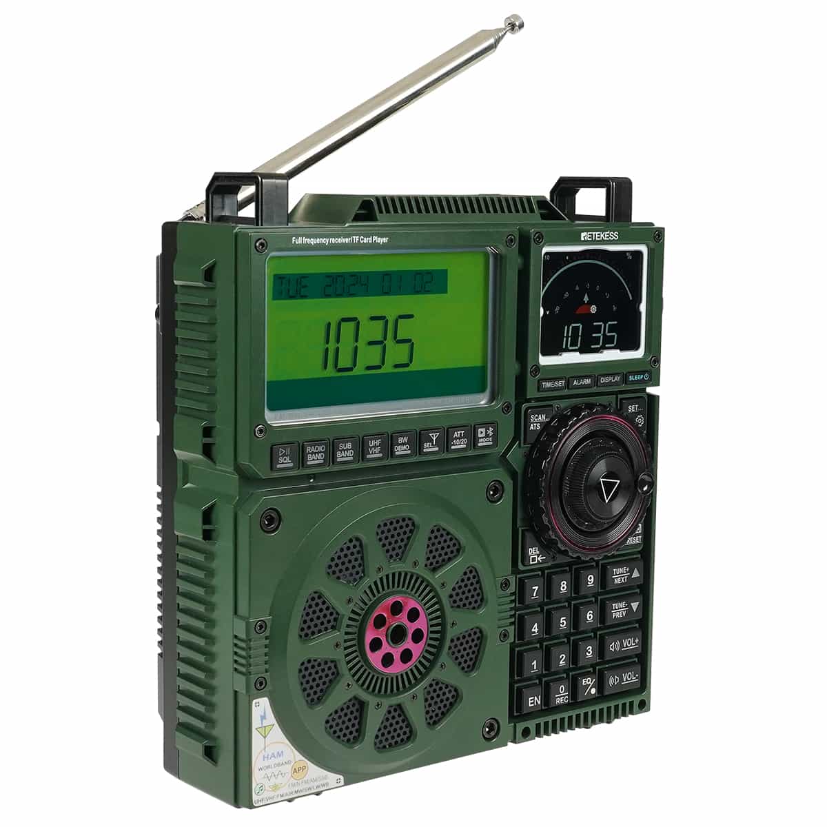 Retekess TR113 Supporta FM/AM/SW/VHF/UHF/LW/CB/WB/AIR, Muto Coordinato, Radio Amatoriale a Banda Intera