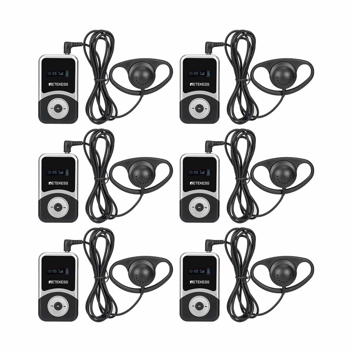 Retekes T131S Ricevitore Audio per Guida Turistica, Gancio per l'orecchio di Tipo D, Adatto sia per l'orecchio Sinistro che per Quello Destro e Leggero