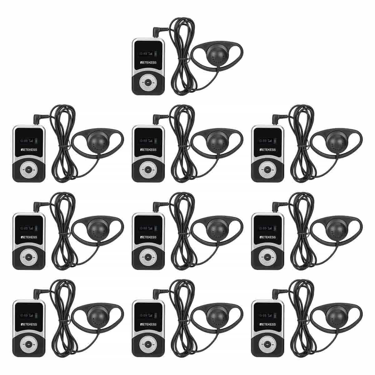 Retekes T131S Ricevitore Audio per Guida Turistica, Gancio per l'orecchio di Tipo D, Adatto sia per l'orecchio Sinistro che per Quello Destro e Leggero