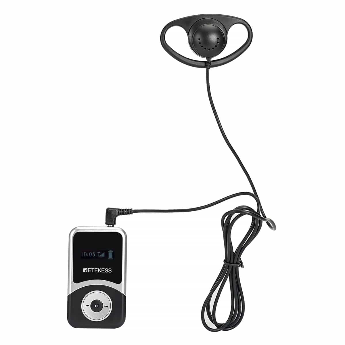 Retekes T131S Ricevitore Audio per Guida Turistica, Gancio per l'orecchio di Tipo D, Adatto sia per l'orecchio Sinistro che per Quello Destro e Leggero