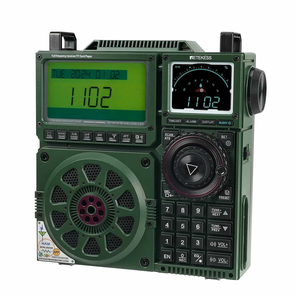 Retekess TR113 Supporta FM/AM/SW/VHF/UHF/LW/CB/WB/AIR, Muto Coordinato, Radio Amatoriale a Banda Intera