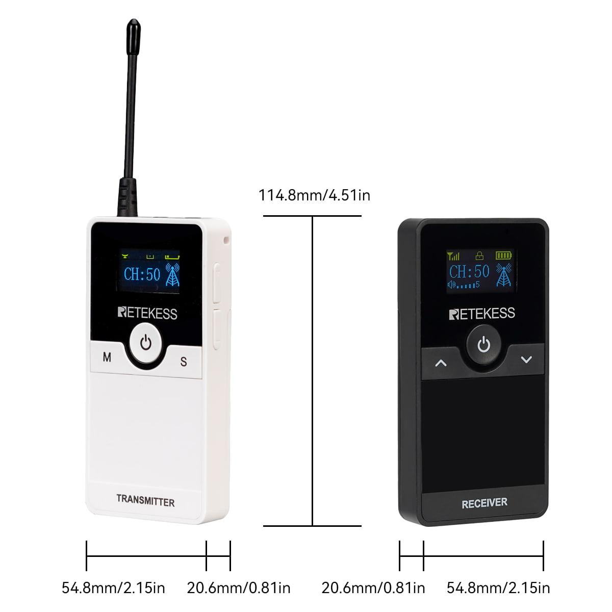 Casco per Tour in Pianta Retekess TT116 per Visite in Pianta, Tour di Impianti Di Produzione, Visita in Fabbrica con Custodia Di Ricarica a 30 Slot