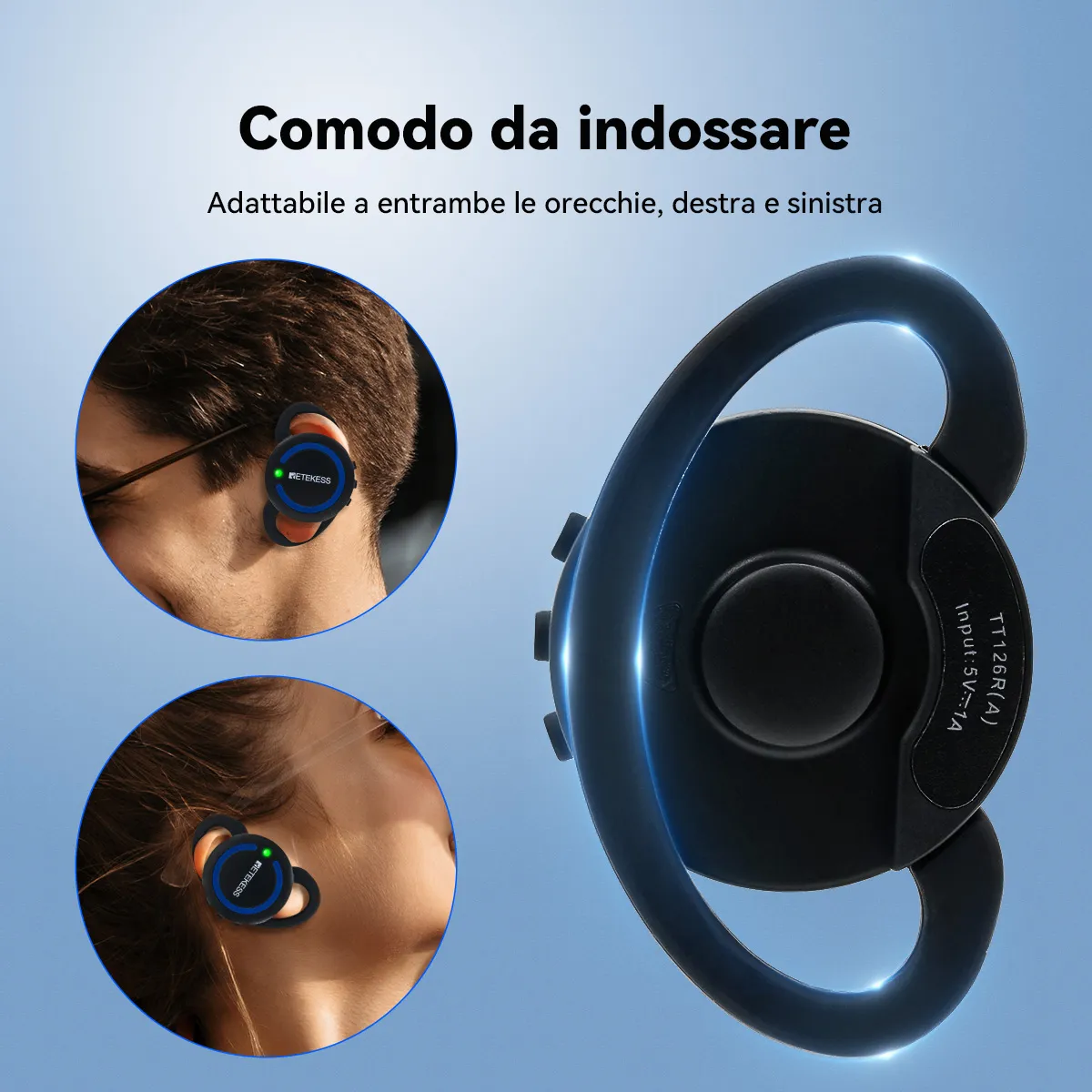 Retekess TT126R Ricevitore con Gancio per l'orecchio per Sistema di Guida Turistica, Adatto per l'orecchio Sinistro e Destro,  Comodo da Indossare