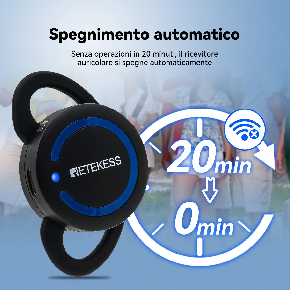 Retekess TT126R Ricevitore con Gancio per l'orecchio per Sistema di Guida Turistica, Adatto per l'orecchio Sinistro e Destro,  Comodo da Indossare