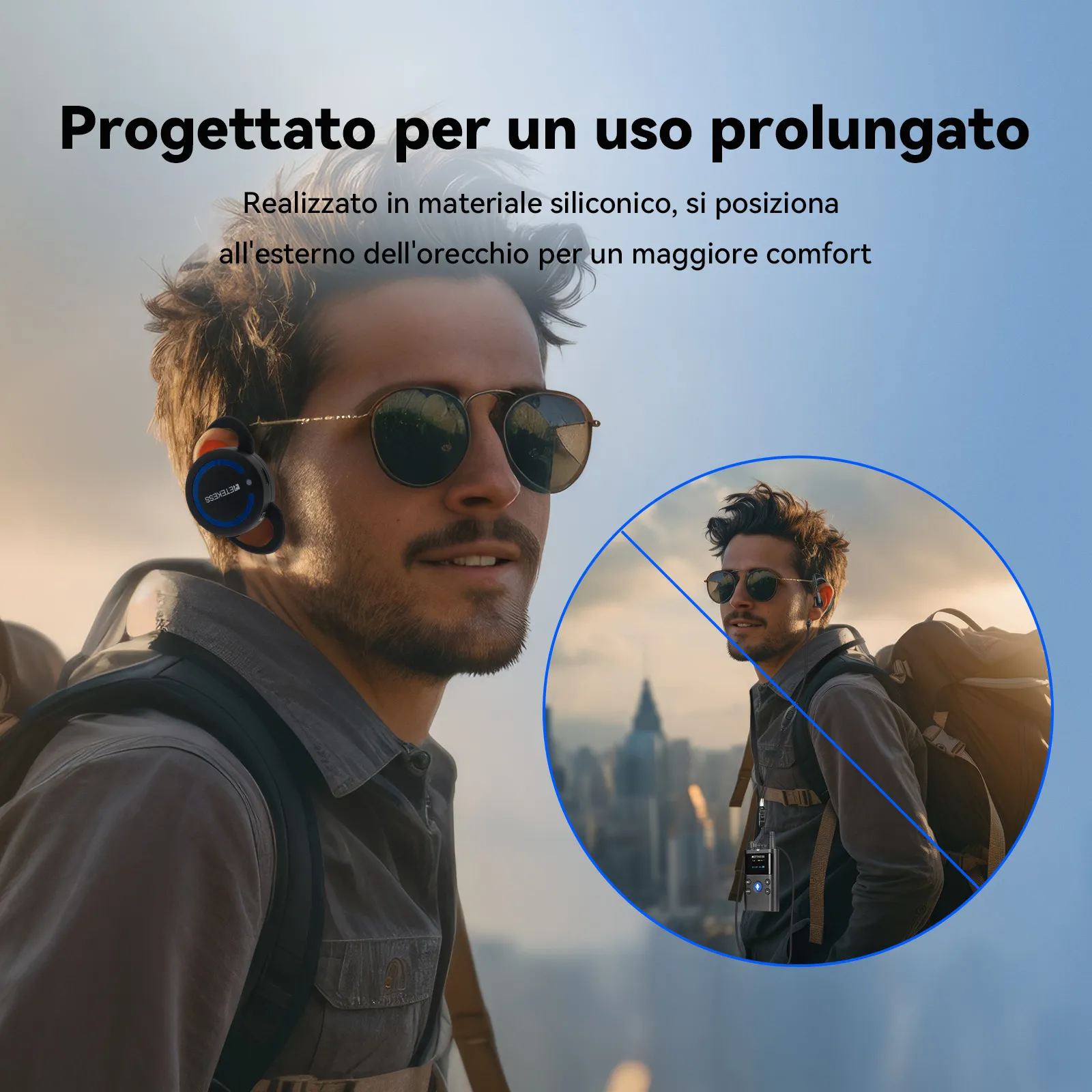 Retekess TT126R Ricevitore con Gancio per l'orecchio per Sistema di Guida Turistica, Adatto per l'orecchio Sinistro e Destro,  Comodo da Indossare