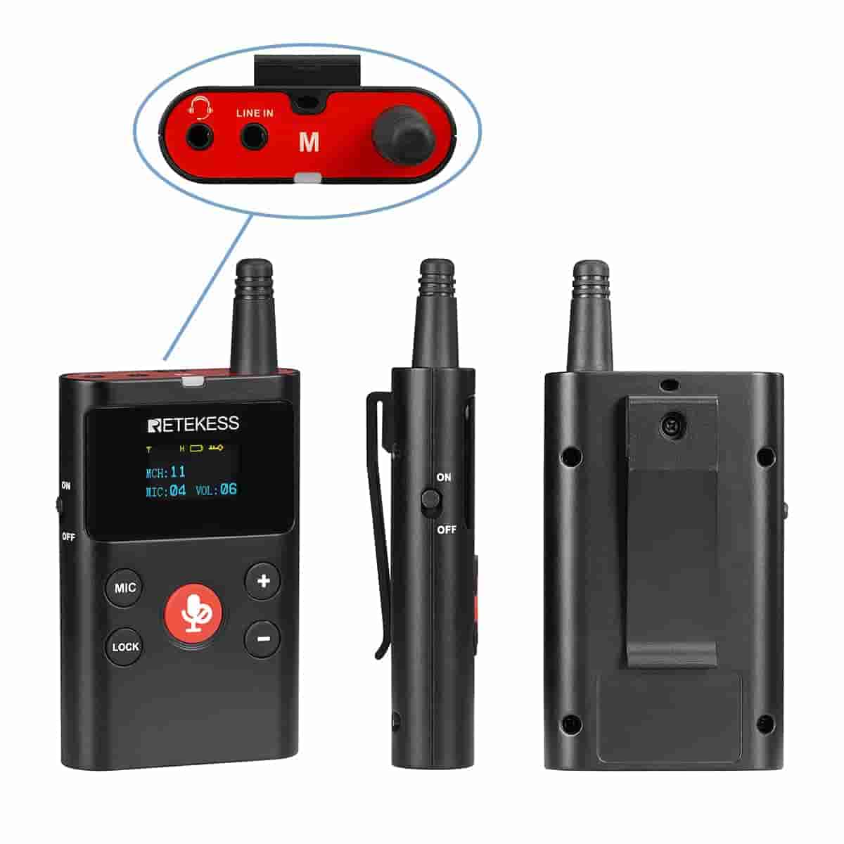 Retekess TT126 TT126R Sistema Audioguida Turistica Wireless, Dotato di Ricevitore con Gancio Auricolare Tipo D, Adatto per Guide Turistiche, Visite in Fabbrica, Conferenze, Corsi di Formazione, ecc.