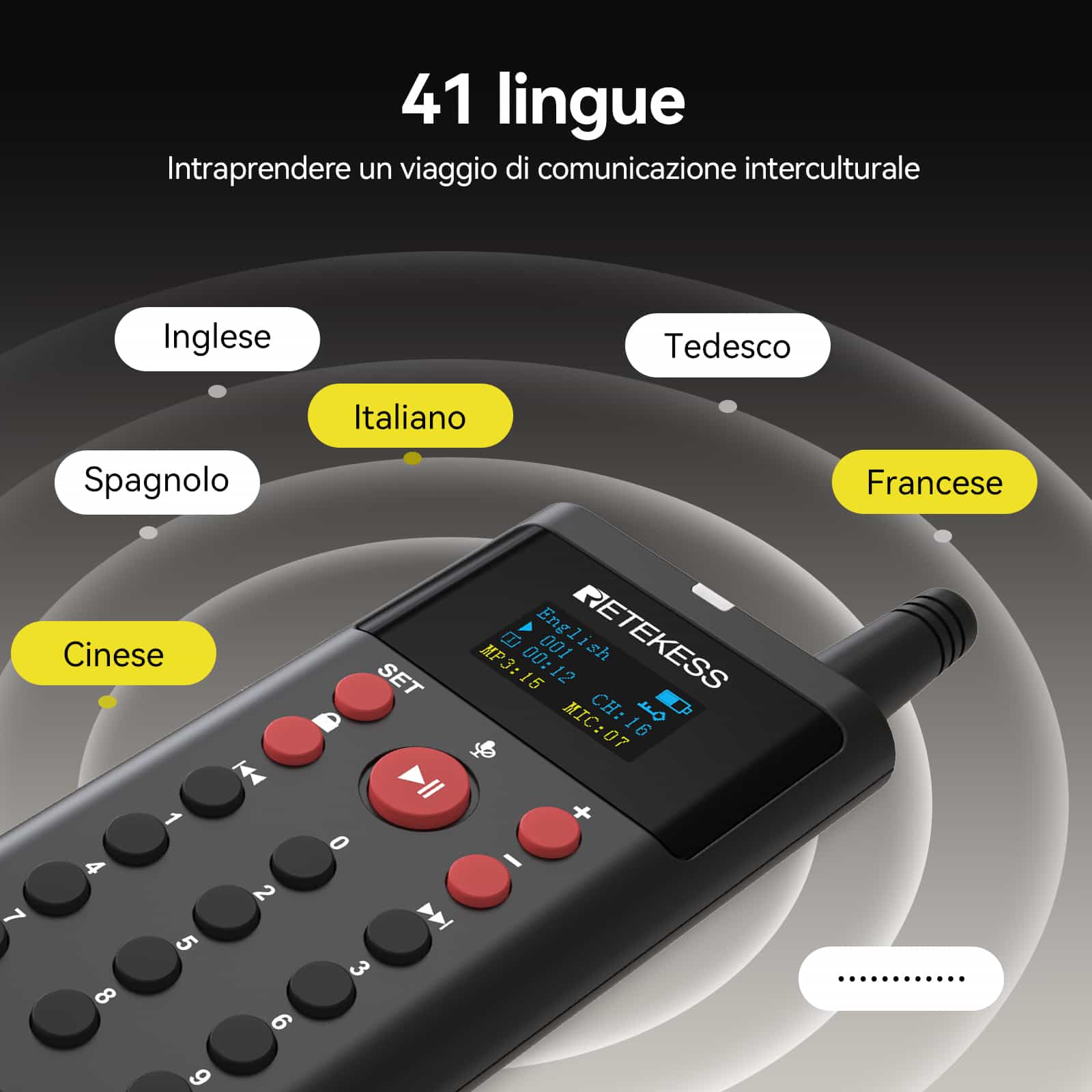 TT127 Sistema di Guida Turistica MP3 con Cuffie Binaurali per Attrazioni Turistiche,Musei e Fabbriche