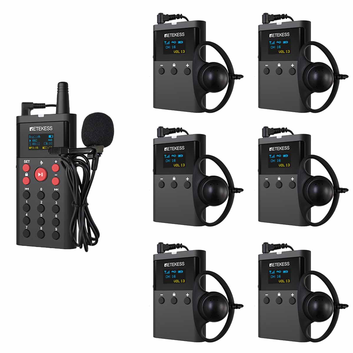 TT127 Sistema di Guida Turistica MP3 con Cuffie Binaurali per Attrazioni Turistiche,Musei e Fabbriche