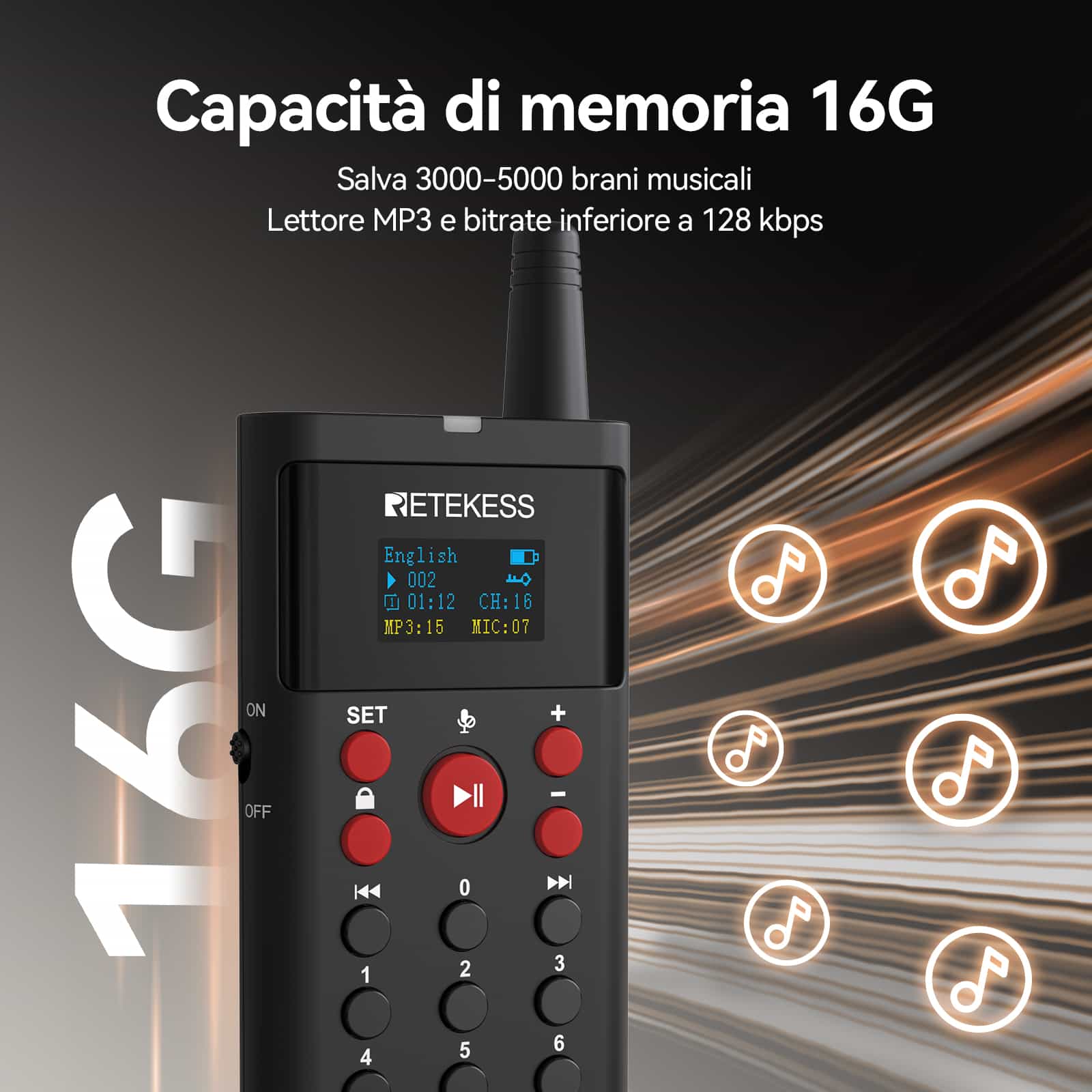 TT127 Sistema di Guida Turistica MP3 con Cuffie Binaurali per Attrazioni Turistiche,Musei e Fabbriche