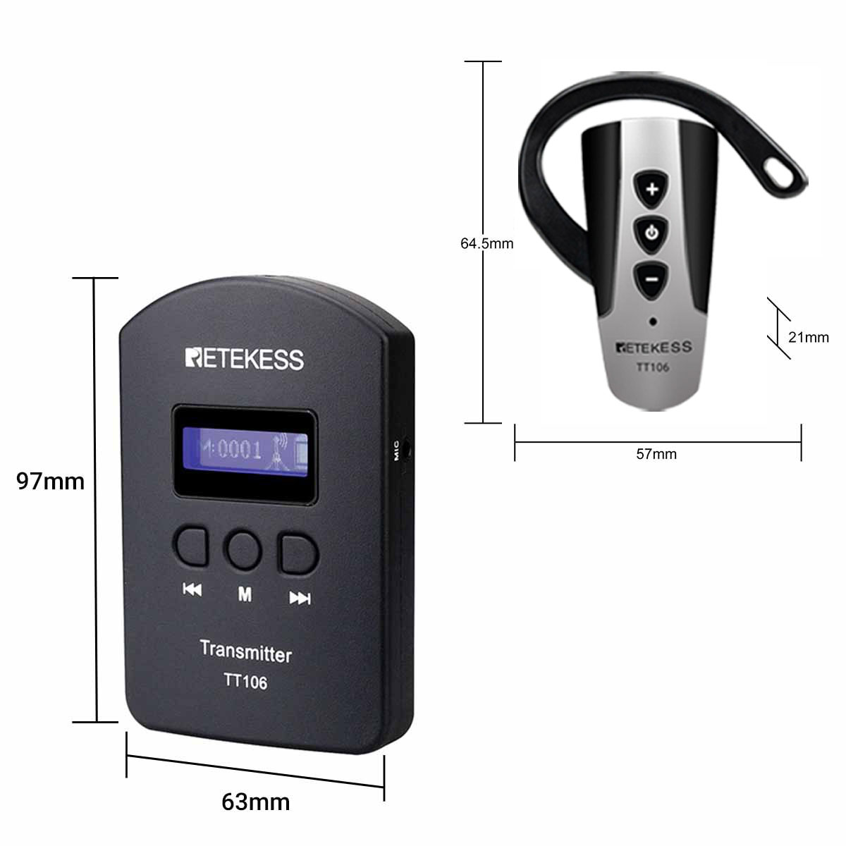 Retekess TT106 Sistema di Guida Turistica con Borsa da Trasporto Portatile