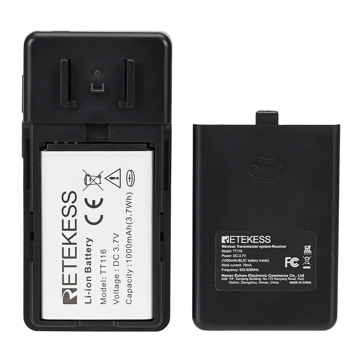 Retekess TT116 Ricevitore del Sistema di Guida di Gruppo UHF con Batteria Ricaricabile Rimovibile