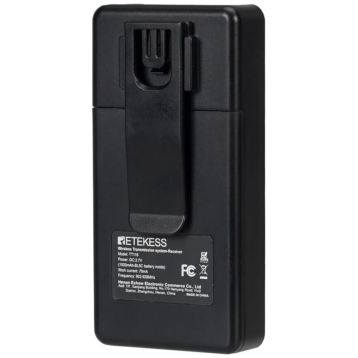 Retekess TT116 Ricevitore del Sistema di Guida di Gruppo UHF con Batteria Ricaricabile Rimovibile