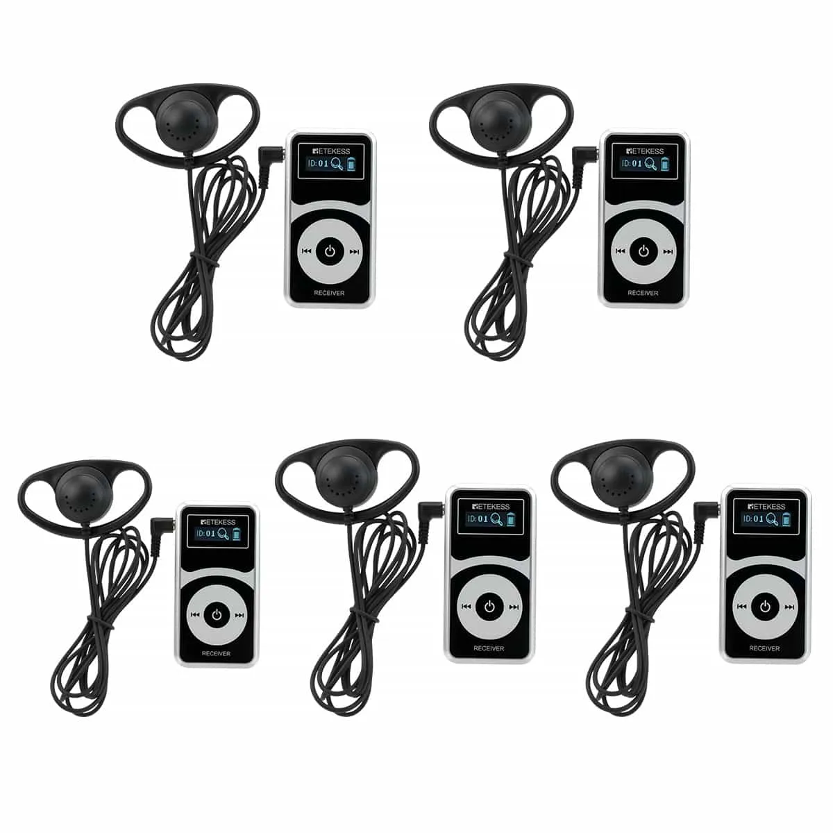 Retekes T131P Ricevitore del Sistema Tourguide, Batteria in Standby Fino a 36 Ore