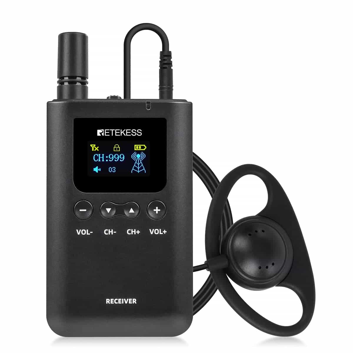 Retekess TT129 Wireless Full-Duplex Communication System, Supporta 3 Trasmettitori che Parlano Contemporaneamente