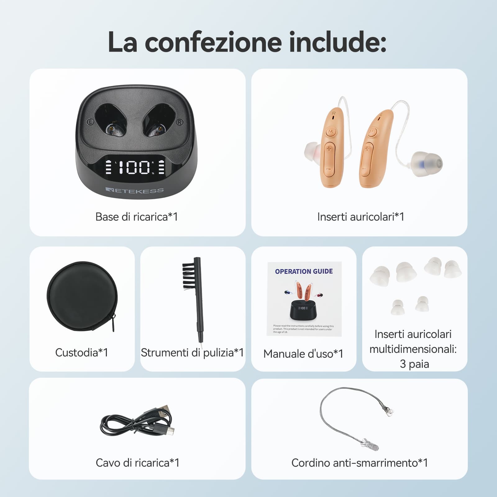 Apparecchio Acustico Intelligente con Cancellazione del Rumore Retekess TE201 RIC